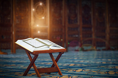 Quran - holy book of Muslims, in the Malaysian mosque